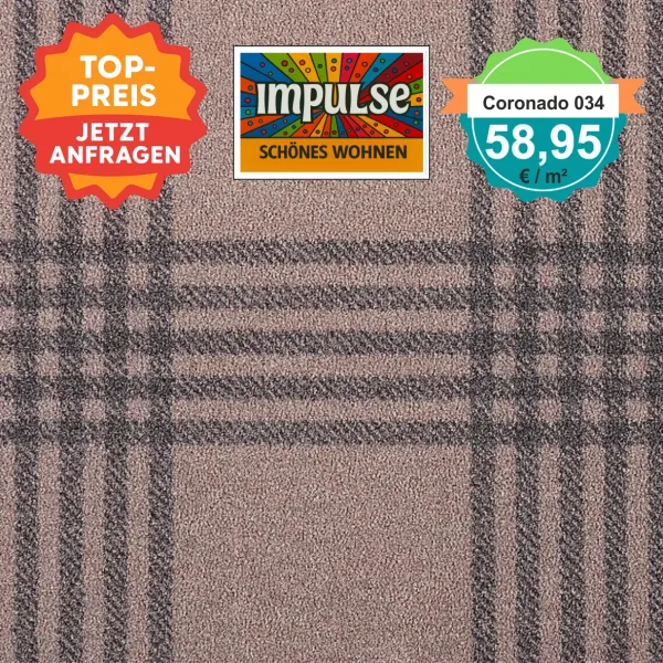 Alt-Text: Farb- und Strukturmuster von Girloon Coronado 034 – strapazierfähiger Objektvelours